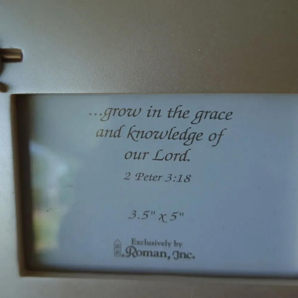 CONFIRMED IN CHRIST GLASS PICTURE FRAME BY ROMAN INC. Religious Cross Photo